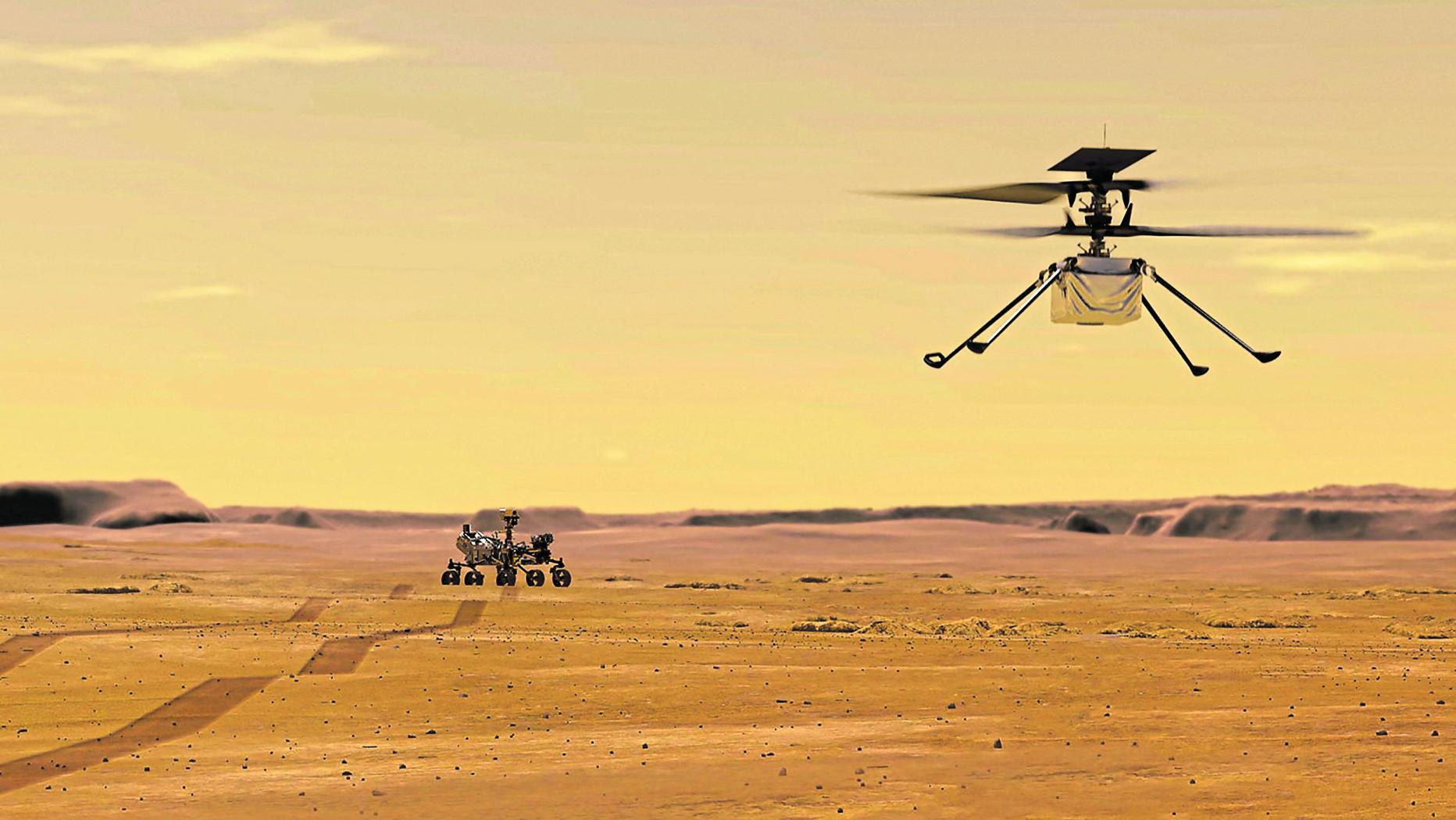 Nasa Hubschrauber Ingenuity Absolvierte Ersten Flug Auf Dem Mars