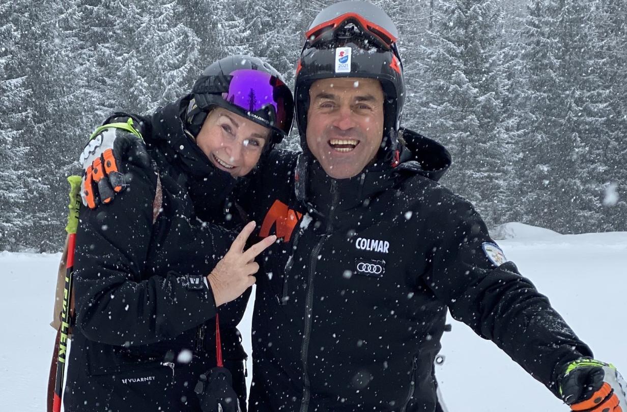 Cortina d'Ampezzo Mit Kristian Ghedina auf der SkiWMStrecke