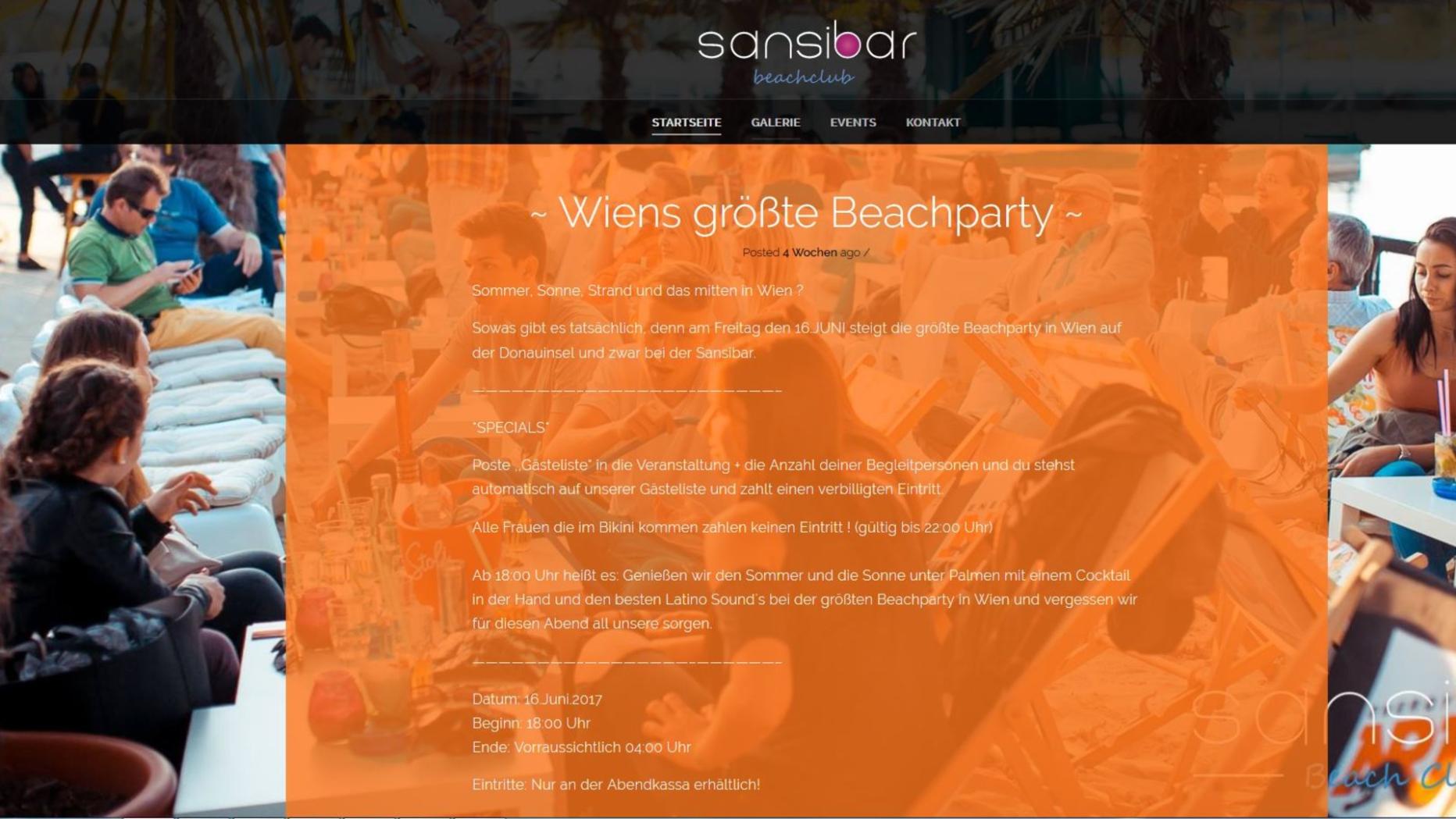 Beachparty GratisEintritt nur für Frauen im Bikini