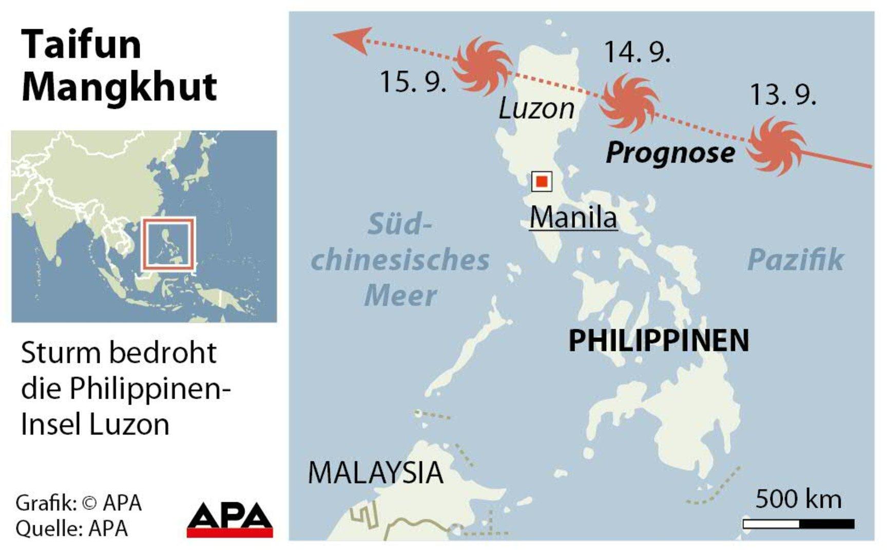 Philippinen: Taifun Mangkhut auf Kategorie vier hochgestuft | kurier.at