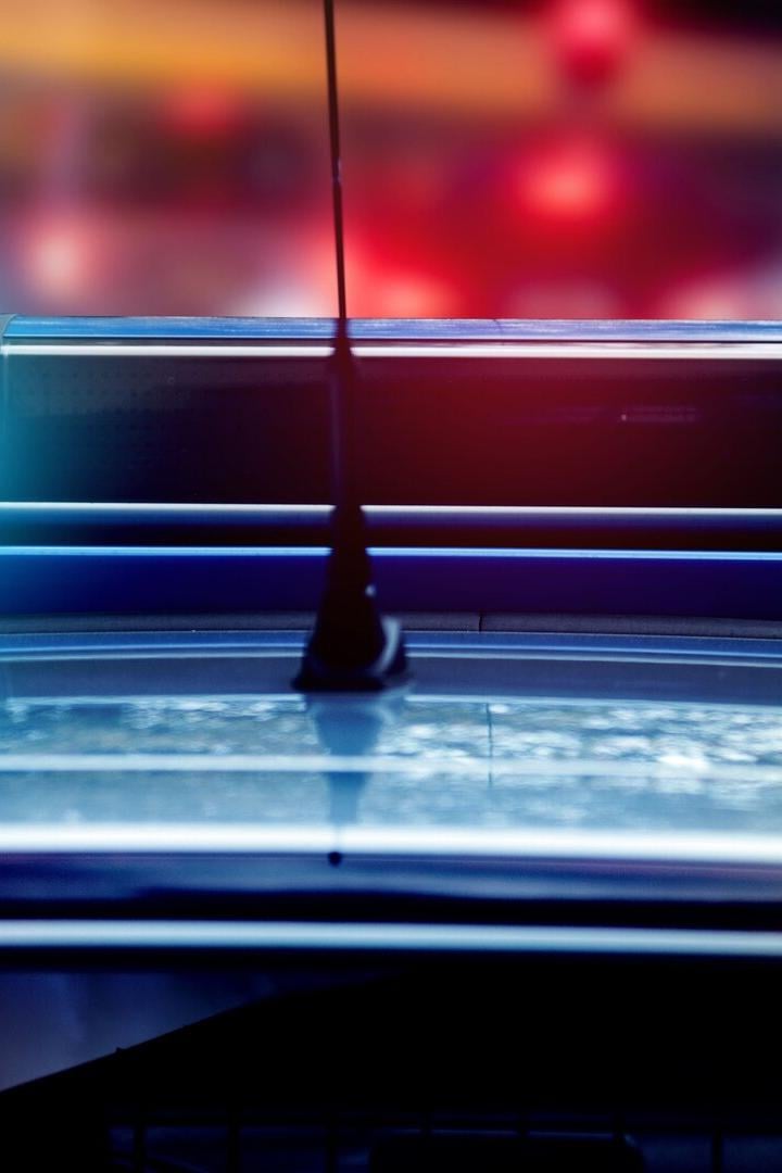 Blaulicht am Polizeiauto.