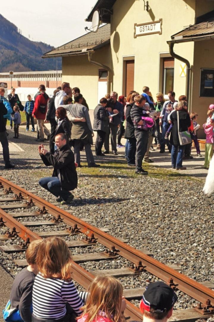 Bahnhof Gstadt bei der Osterausfahrt