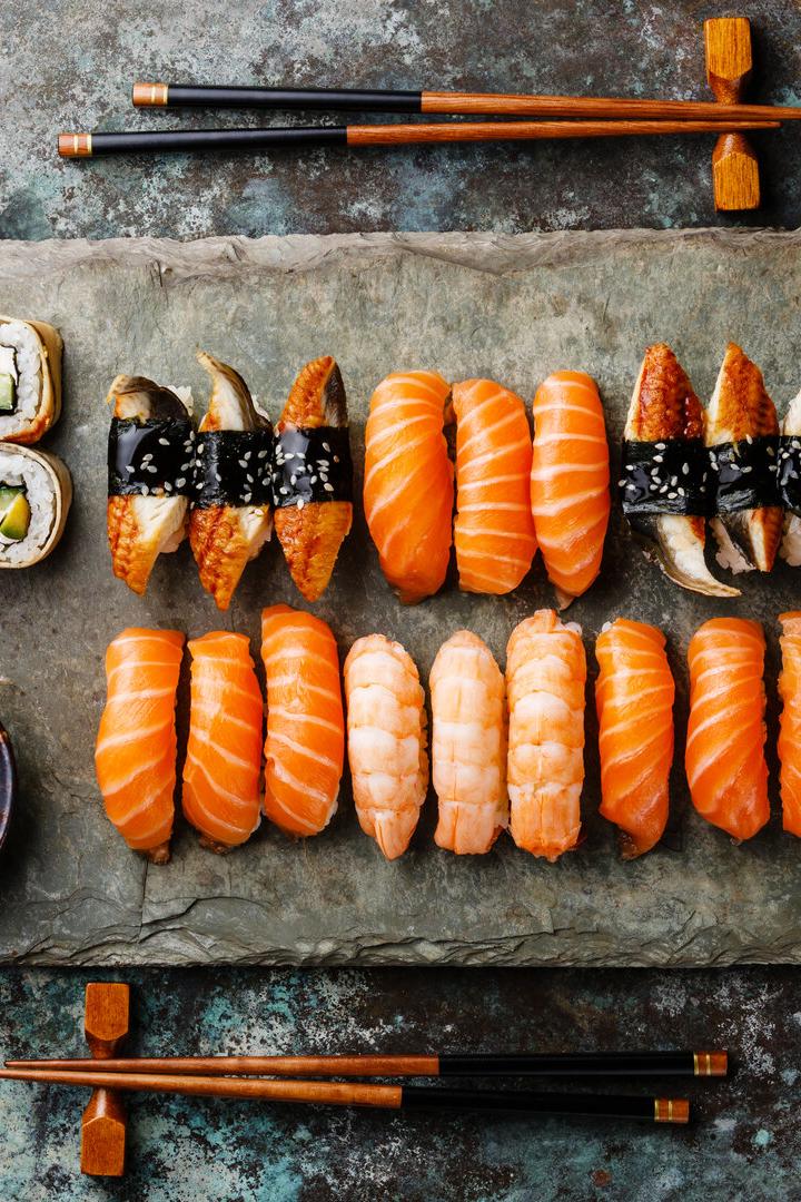 Sushi rolls set for two