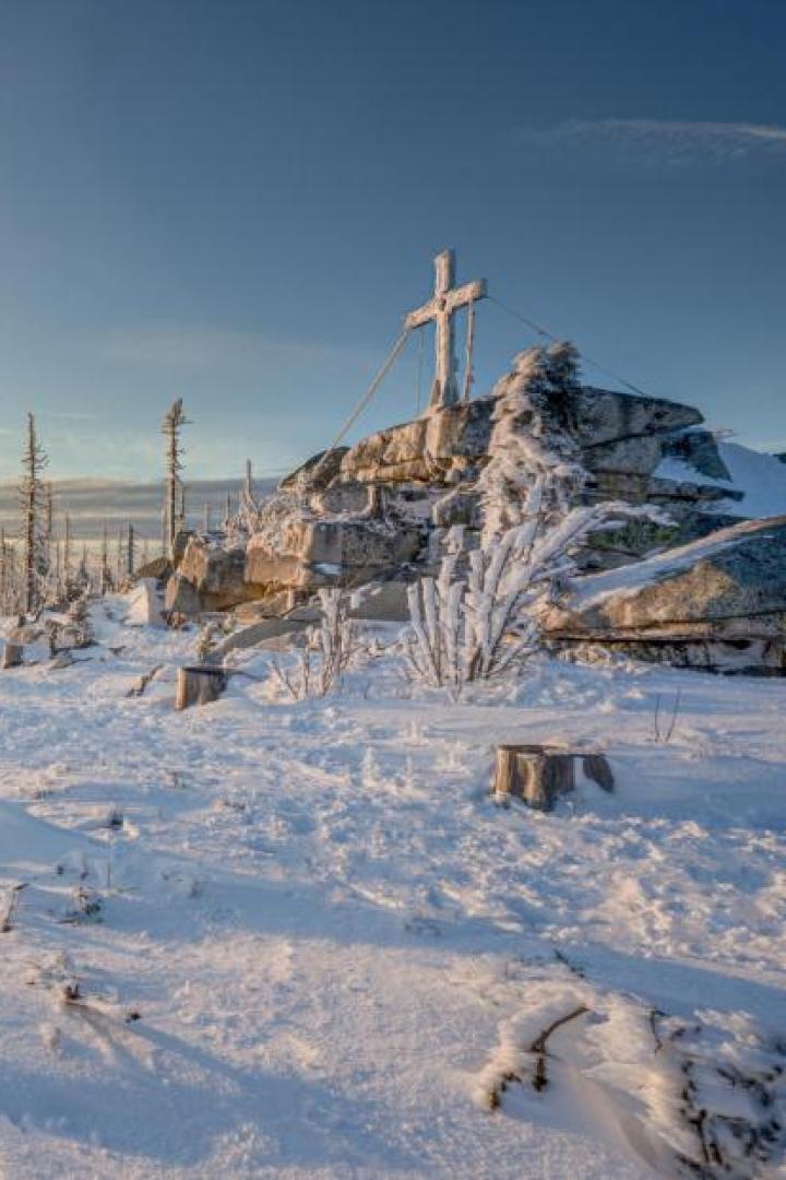 Idyllische Winterlandschaft im Böhmerwald.