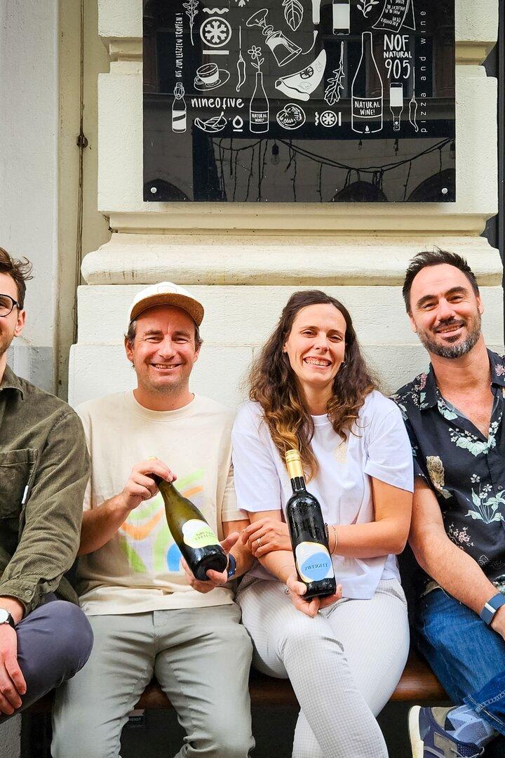 Joshua James, Patrick Bayer, Katja Bernegger und Lucas Matthies (v.li.) beim Event im Wiener Lokal „nineofive“