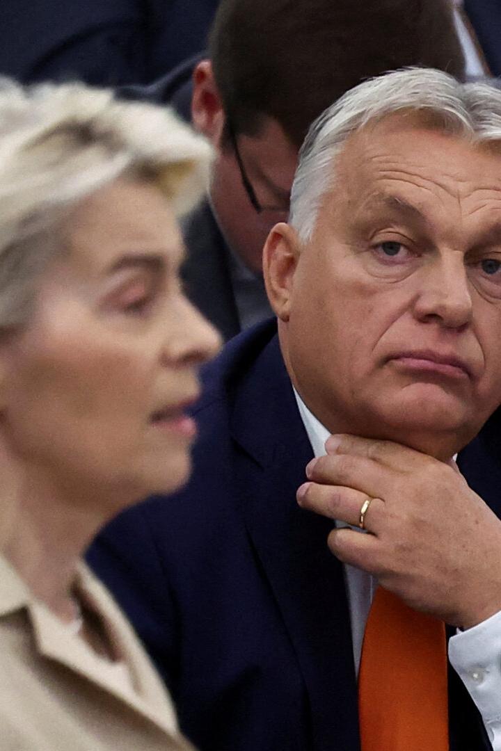 Ungarns Orban spricht im Europäischen Parlament in Straßburg.