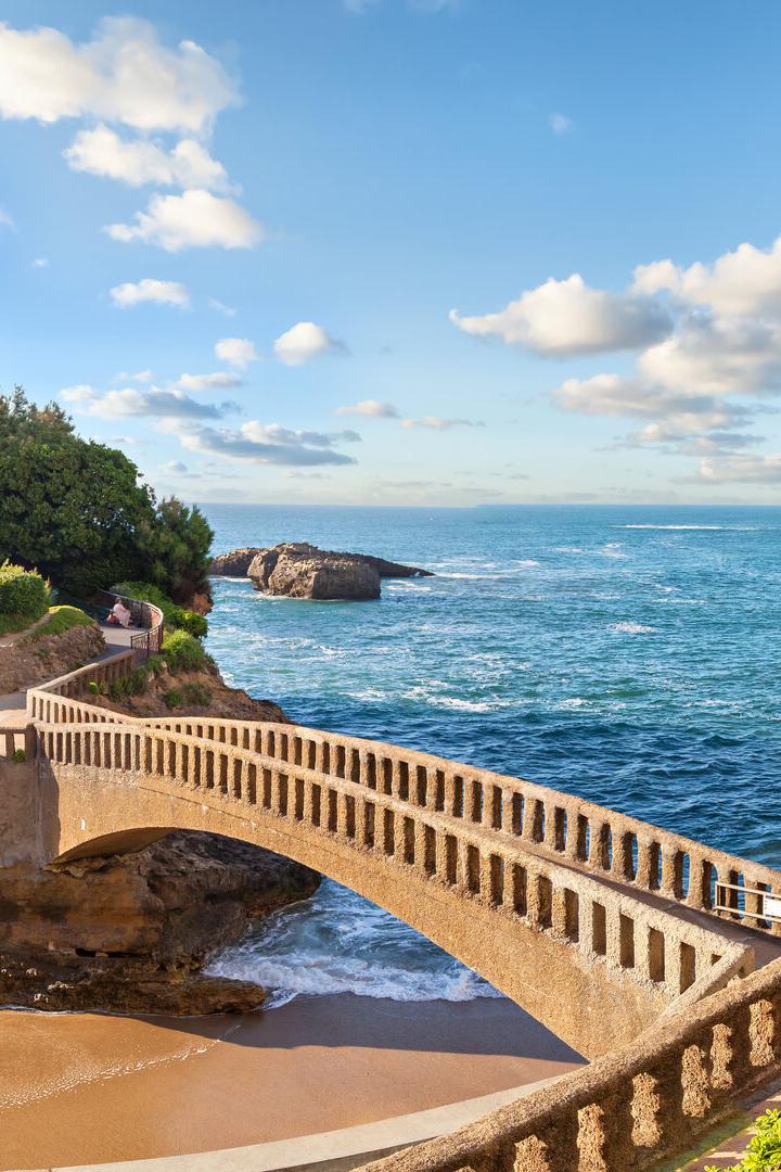Bridge to the island in Biarritz