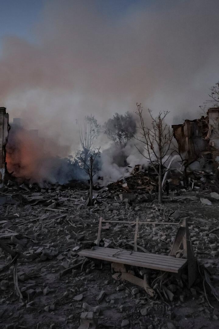 Aftermath of a Russian military attack in the city of Kramatorsk