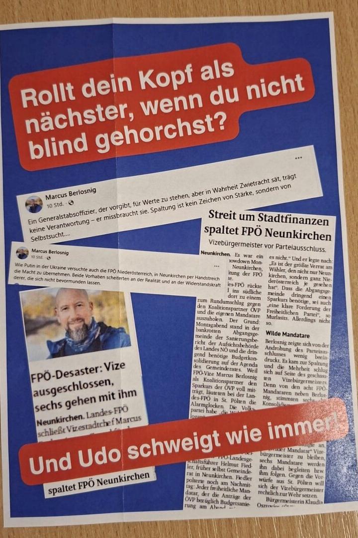 Flugblatt mit mehreren Textelementen