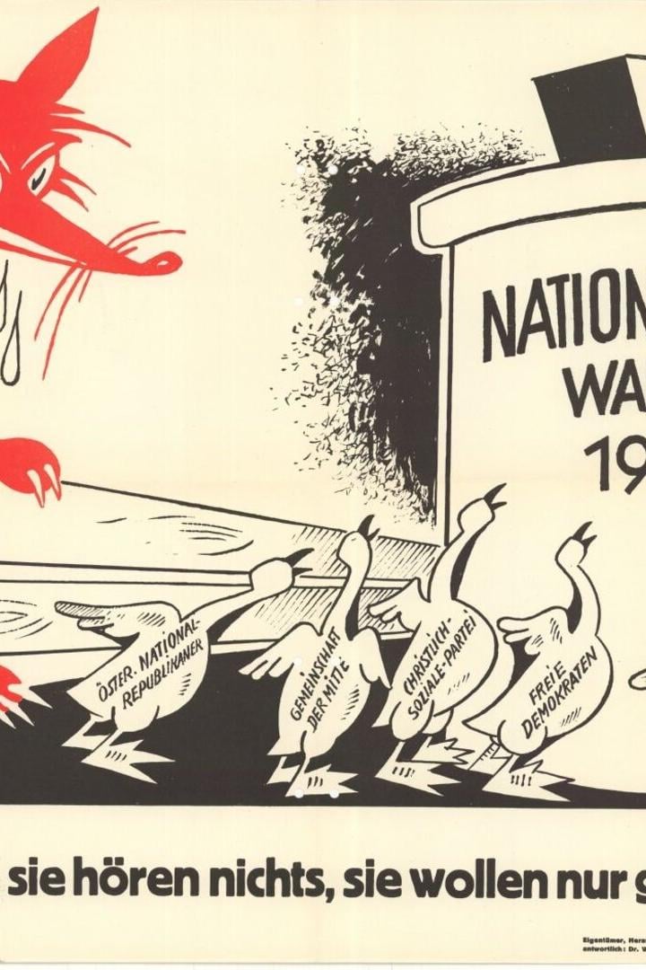 Wahlplakat aus 1953 mit rotem Fuchs im Mittelpunkt