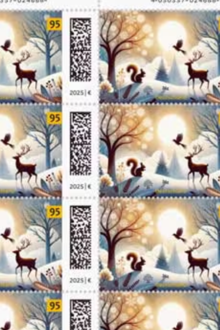 Briefmarke mit Weihnachtsmotiv der Deutschen Post