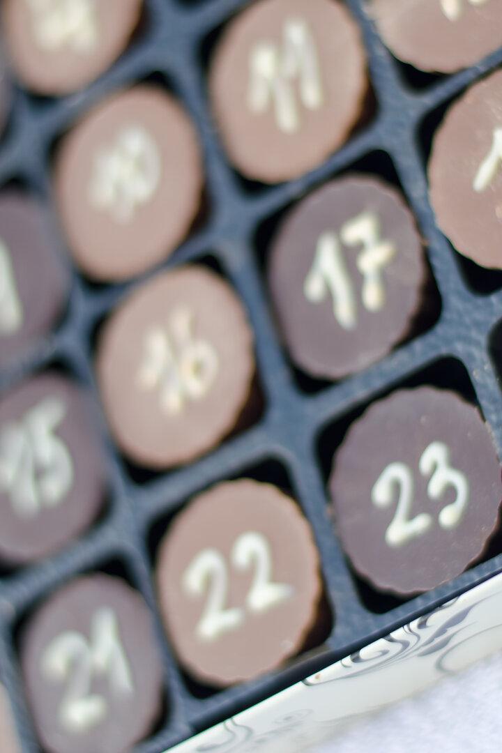 sweet milk and dark chocolate bonbons