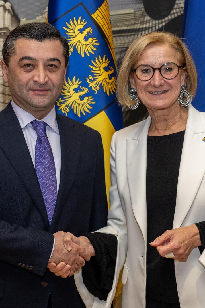 Bakhityor Saidov und Mikl-Leitner