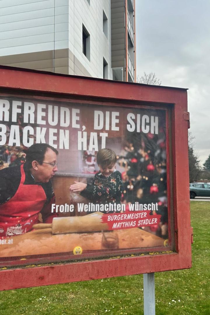 St. Pöltens Bürgermeister auf einem Plakat