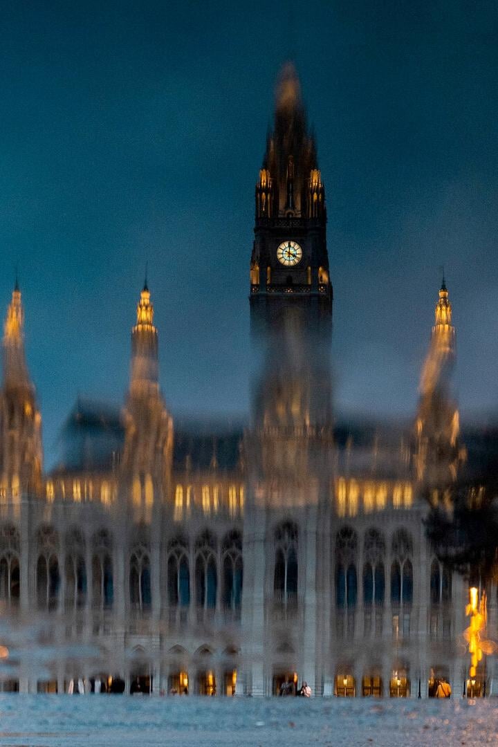 Wiener Rathaus im Regen