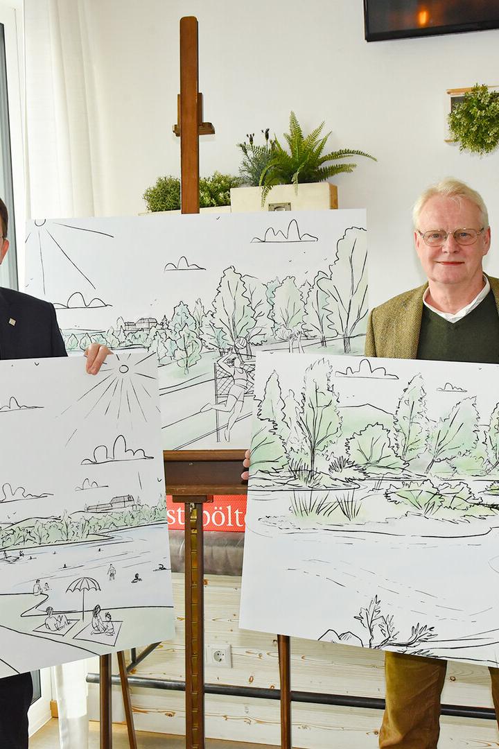 Matthias Stadler und Hydrologe Hannes Gabriel