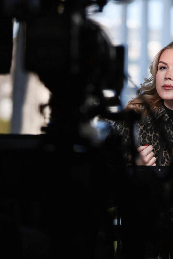 White House Press Secretary Karoline Leavitt is interviewed by Fox News outside the White House in Washington