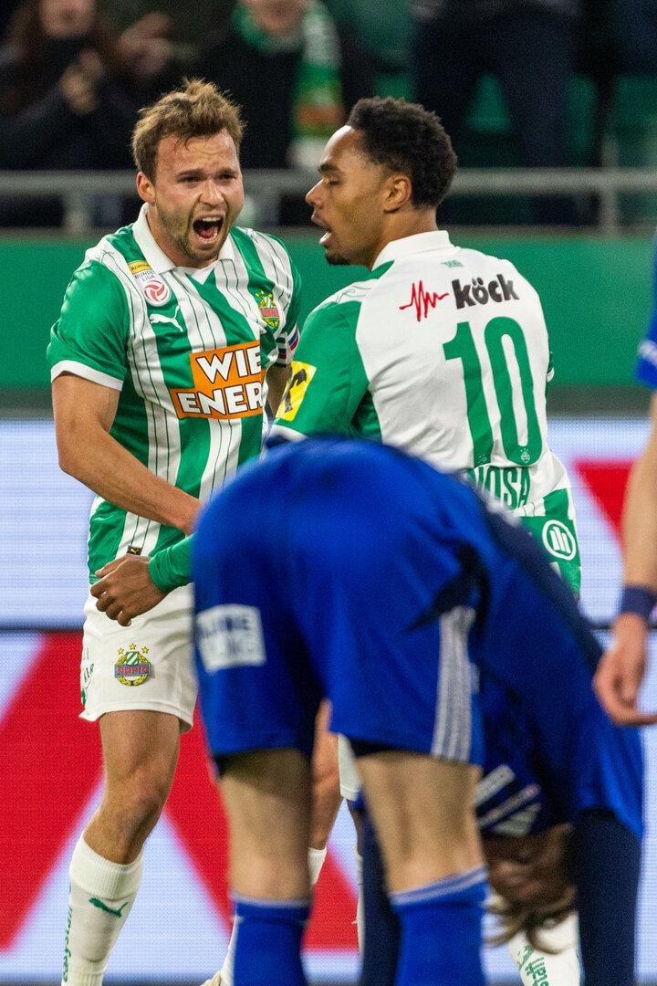 Torschütze Seidl und Assistent Dahl beim Rapid-Sieg