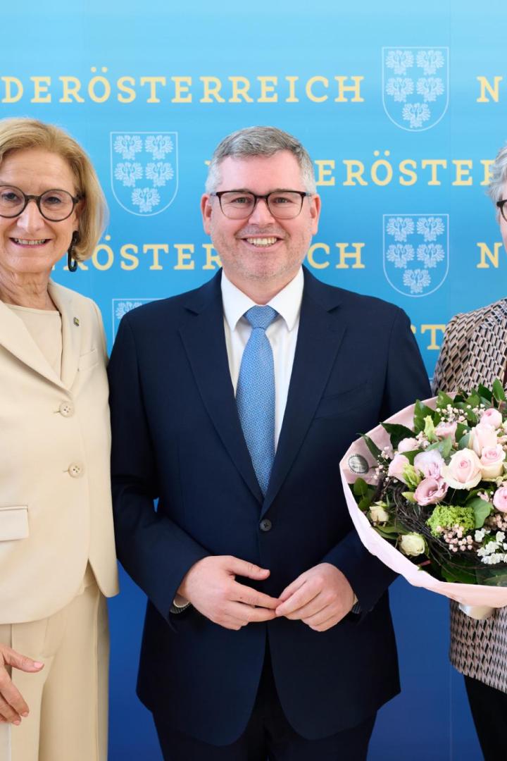 Landeshauptfrau Johanna Mikl-Leitner, Ludwig Schleritzko und Lebensgefährtin Michaela Mayr. 