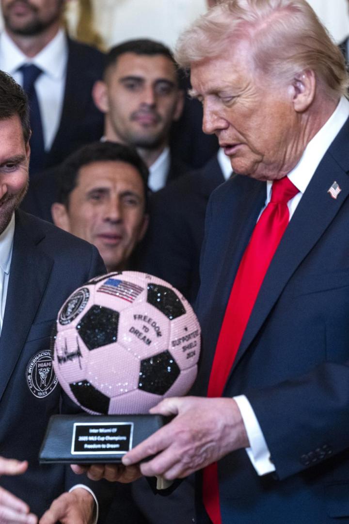 Lionel Messi mit Donald Trump