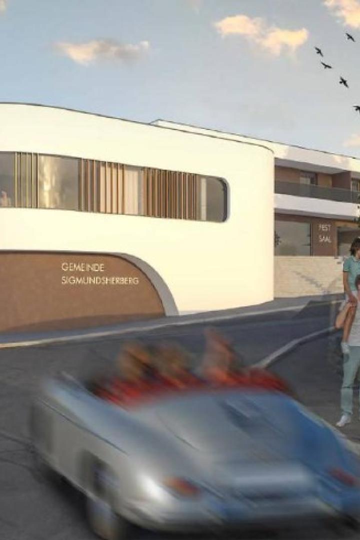 Ein Rendering des geplanten Gemeindezentrums.