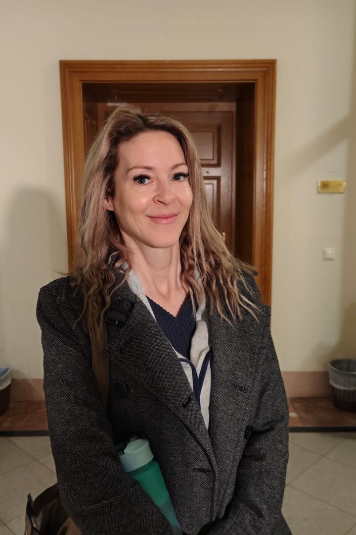 Simone Lugner im Justizpalast.