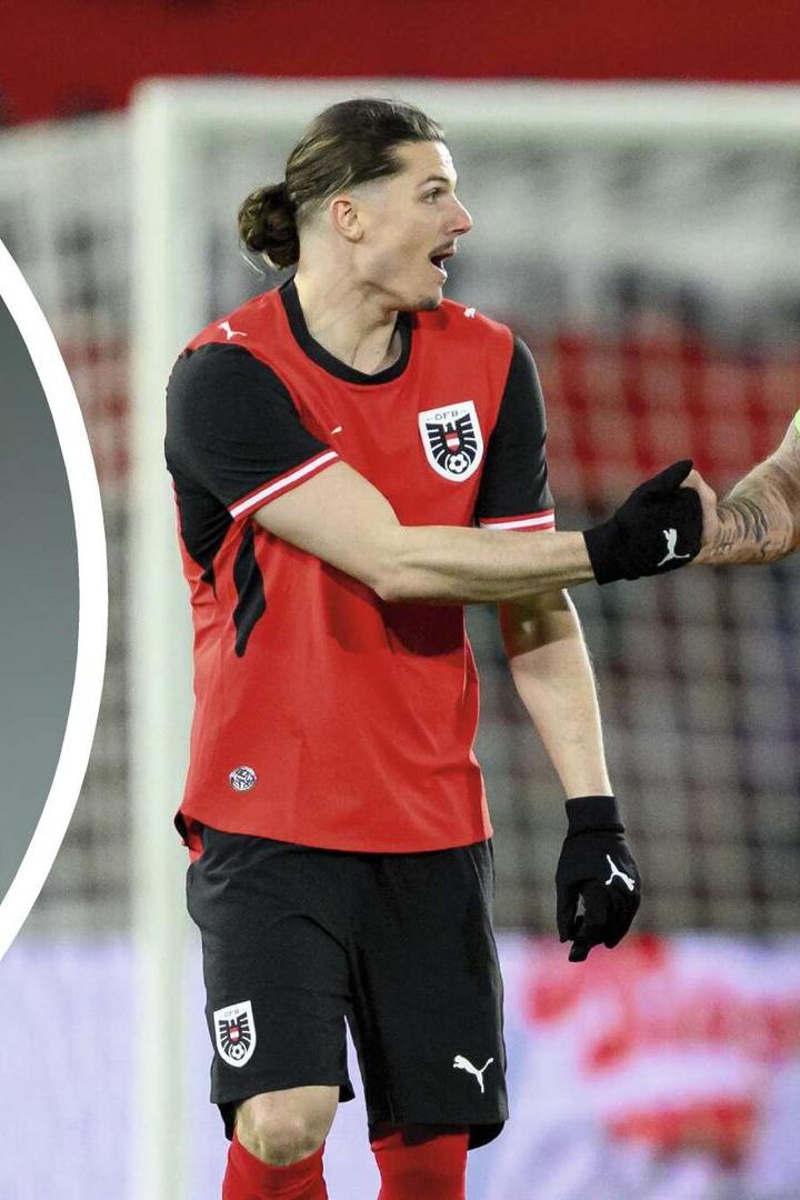 Bernhard Neuhold und die ÖFB-Stars Sabitzer und Arnautovic