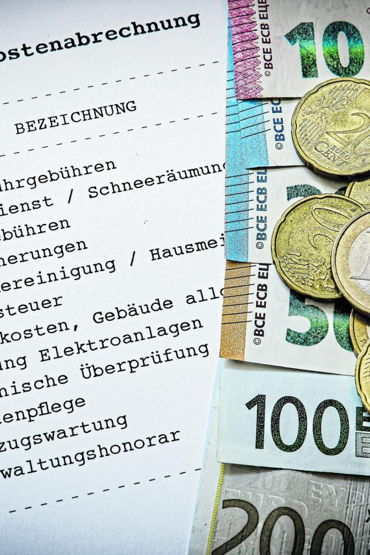 So sieht die Betriebskostenabrechnung für eine Wohnung aus: alle Posten sind aufgelistet, von Müll bis Aufzug