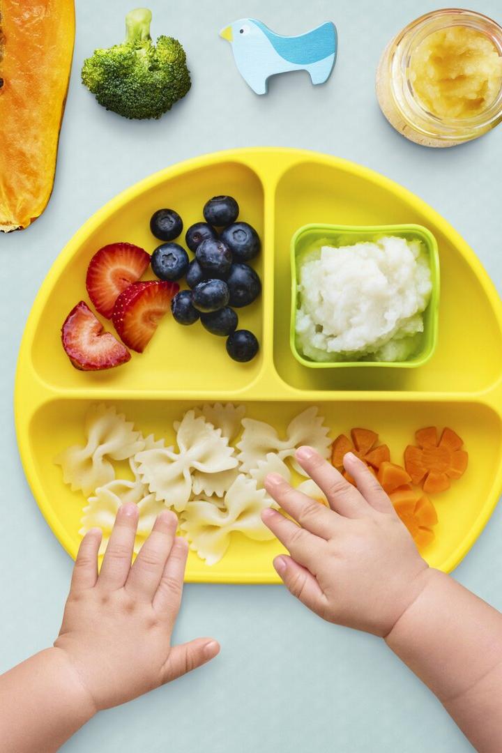 Organic food background, baby healthy meal