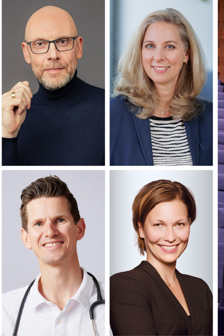Georg Wawschinek, Daniela Uhlik-Kliemstein, Robert Fritz, Sandra Baierl - Fotomontage vor Saal des Blickle Kinos in Wien