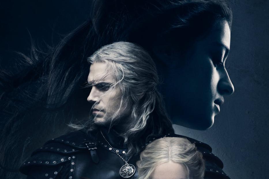 Das Poster für die Netflix-Serie „The Witcher“ zeigt Geralt, Ciri und Yennefer.