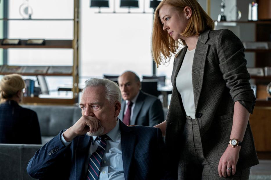 Brian Cox und Sarah Snook in einer Szene aus der Fernsehserie „Succession“.