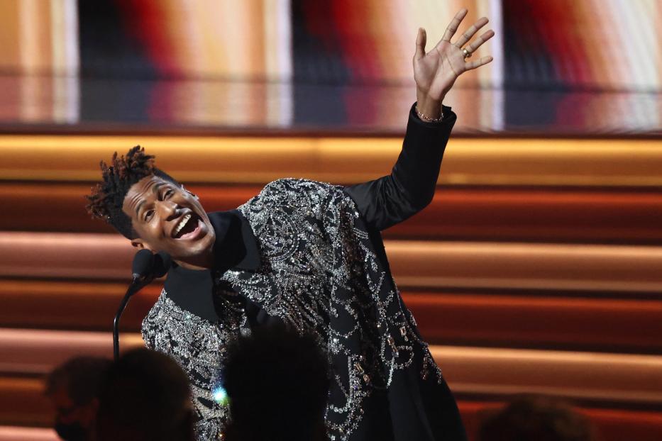 Jon Batiste bei der 64. Grammy-Verleihung in Las Vegas.