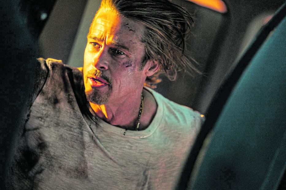 Brad Pitt mit Schrammen im Gesicht.
