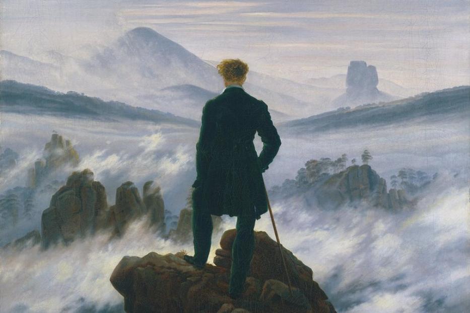 „Der Wanderer über dem Nebelmeer“ von Caspar David Friedrich.