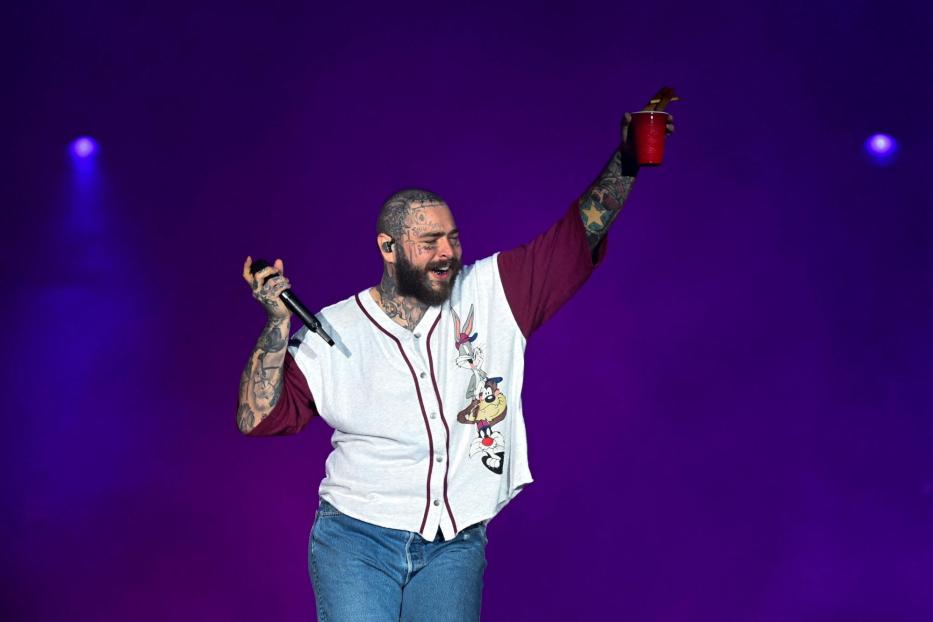 Post Malone tritt beim Rock in Rio in Brasilien auf.
