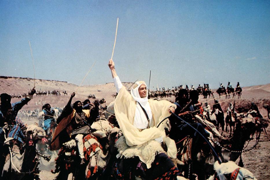 Peter O'Toole in einer Szene aus dem Film „Lawrence von Arabien“.