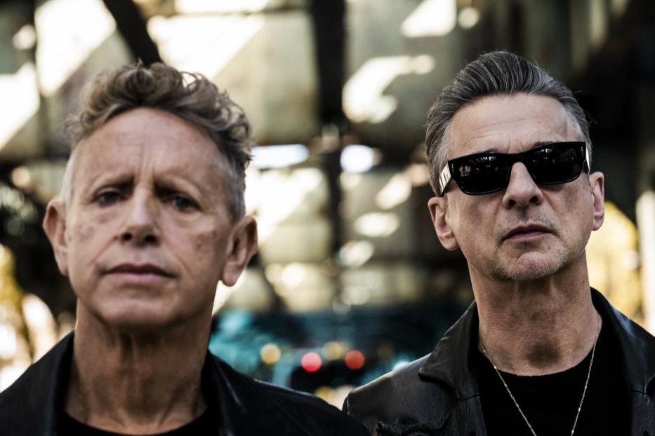 Nahaufnahme von Martin Gore und Dave Gahan von Depeche Mode.
