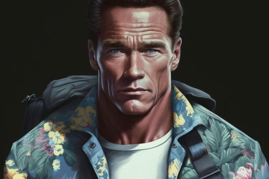 Arnold Schwarzenegger – wie ihn die KI sieht – als Covermodel für ein Luxuslabel?