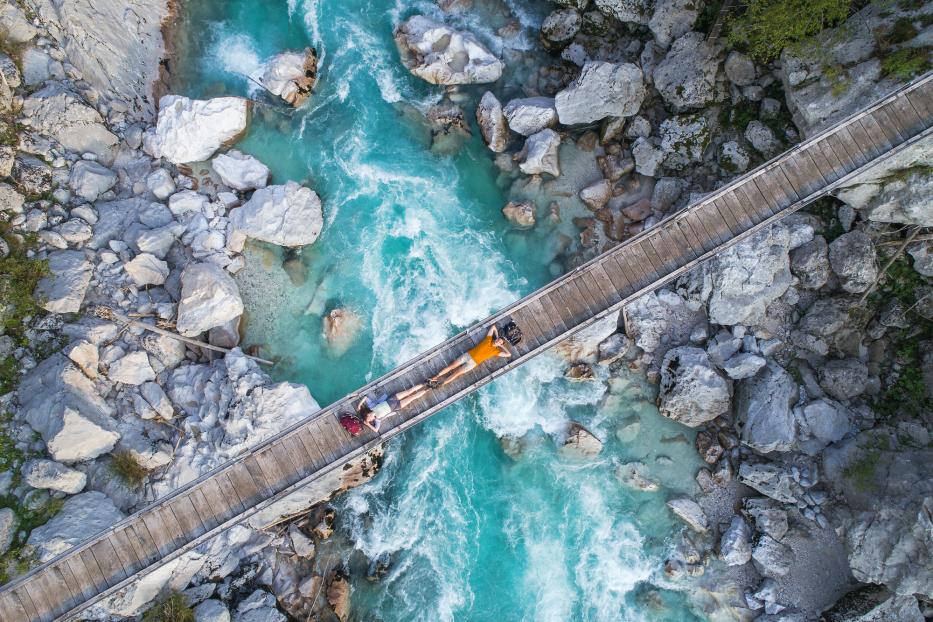 Brücke über den Soča Fluss.
