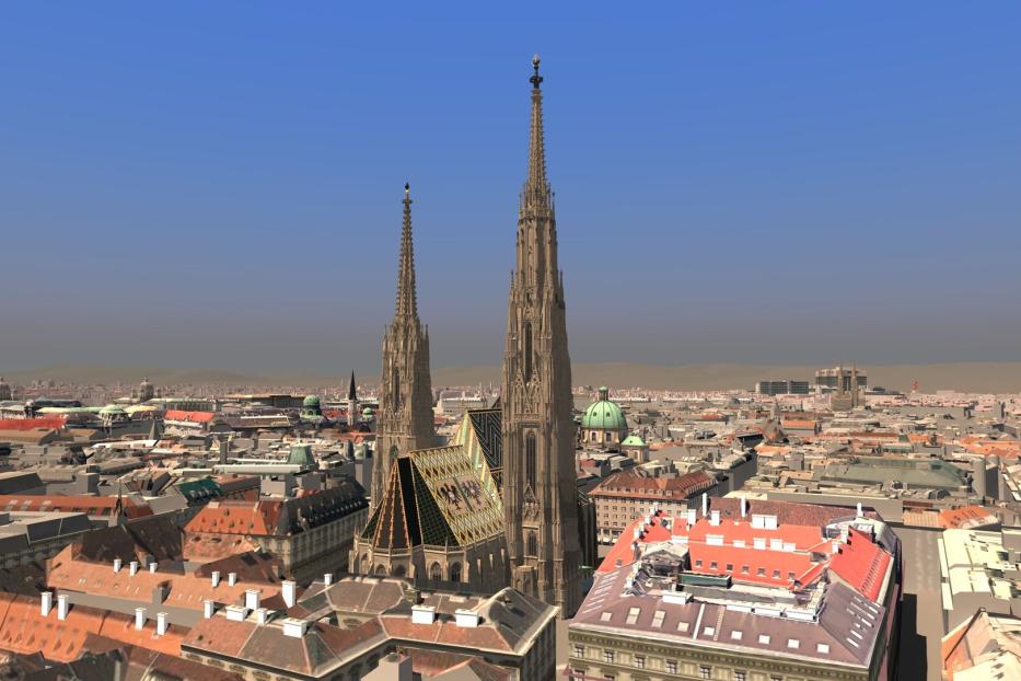 Der Stephansdom in Wien mit seinem Nordturm.