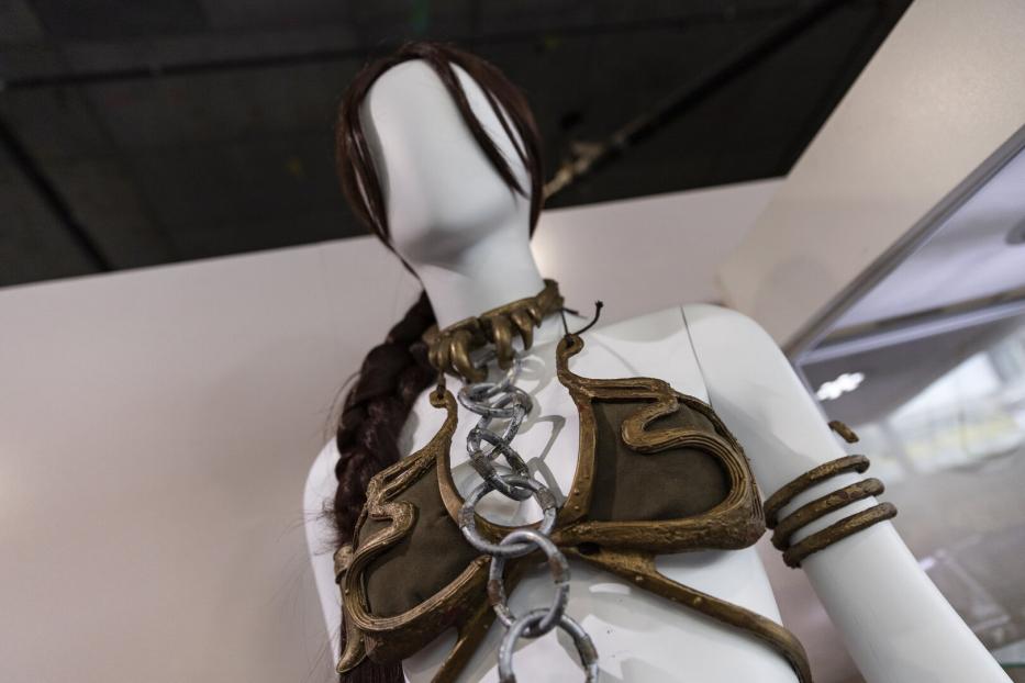 Ein „Sklaven“-Bikini, getragen von Carrie Fisher als Prinzessin Leia in „Star Wars“.
