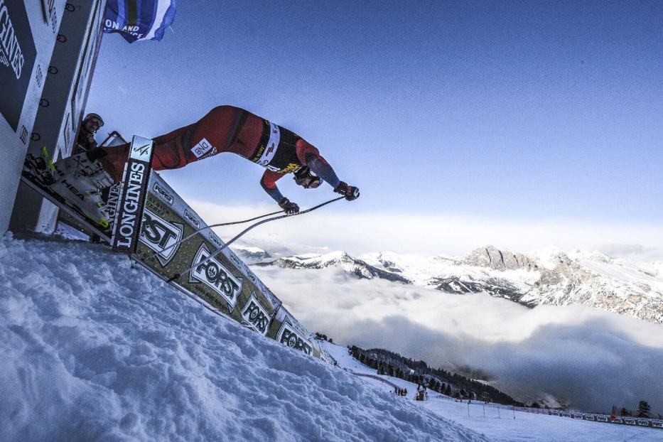 Zeitnahme beim Skirennen.