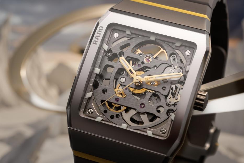 Die  Rado-Armbanduhr "Anatom Skeleton mit durchbrochenem Zifferblatt.