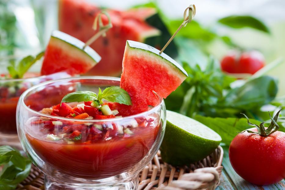 Gazpacho, Paradeiser, Tomate, Melone, Sommer, Rezept, Grillen