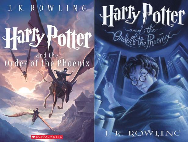 Die Buchcover von J.K. Rowlings „Harry Potter und der Orden des Phönix“.