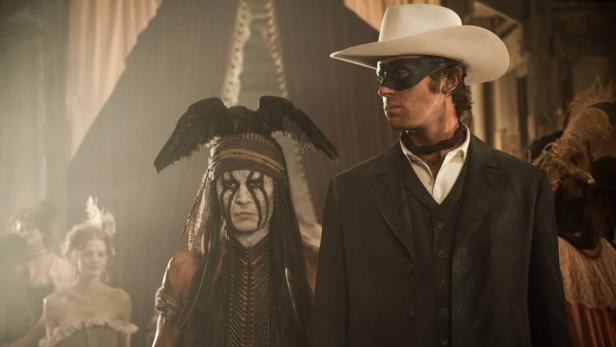 Szene mit Tonto und dem Lone Ranger aus dem Film „The Lone Ranger“.