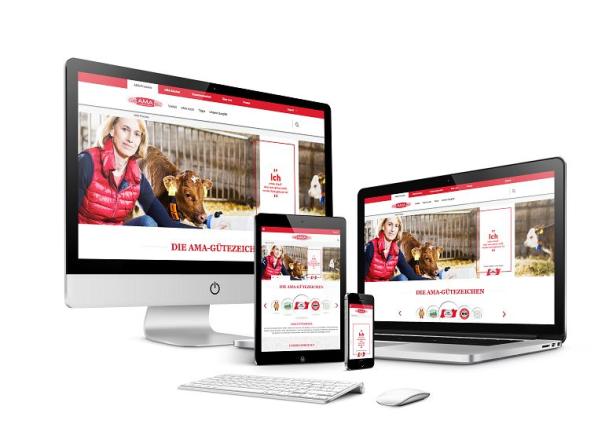 Auf verschiedenen Geräten wird die Website des AMA-Gütesiegels dargestellt.