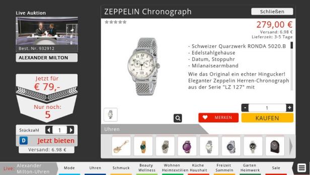 Ein Zeppelin Chronograph wird in einer Live-Auktion angeboten.