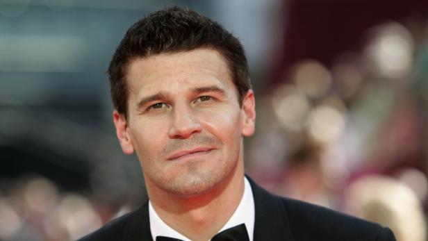 Porträt von David Boreanaz auf einem roten Teppich.